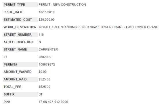 McDonald's headquarters tower cranes