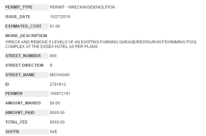 Essex on the Park demolition