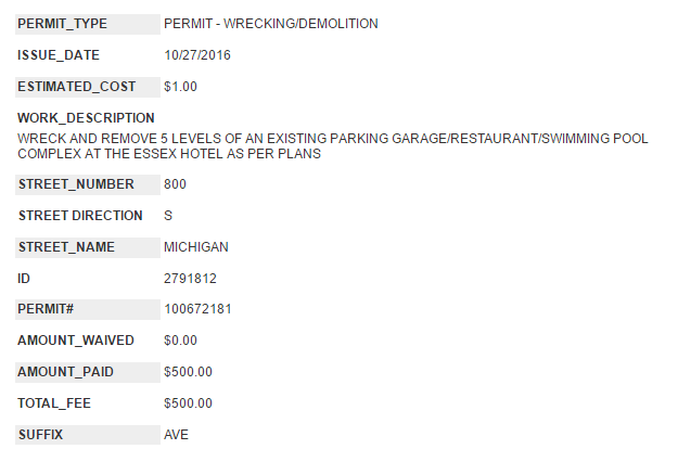 Essex on the Park demolition