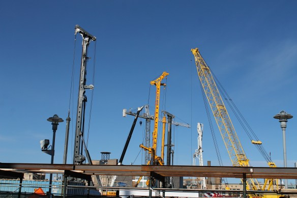 McDonald's headquarters tower cranes