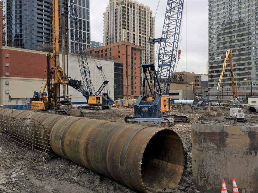 One Grant Park caissons