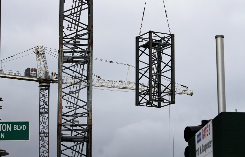 McDonald's headquarters tower cranes