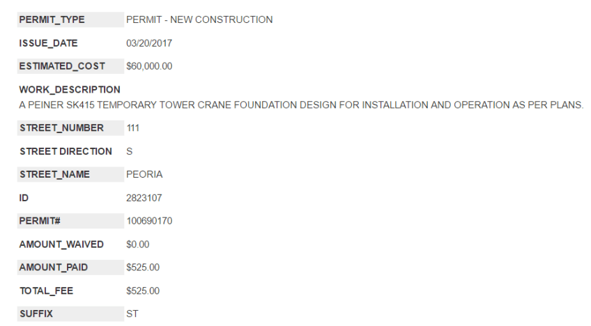 Illume Chicago tower crane