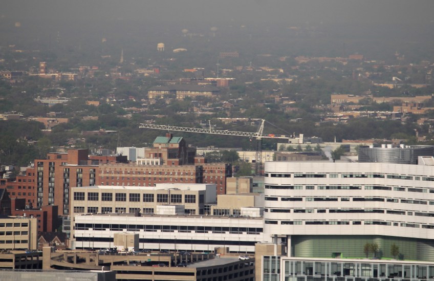 Cook County Central Campus Health Center tower crane