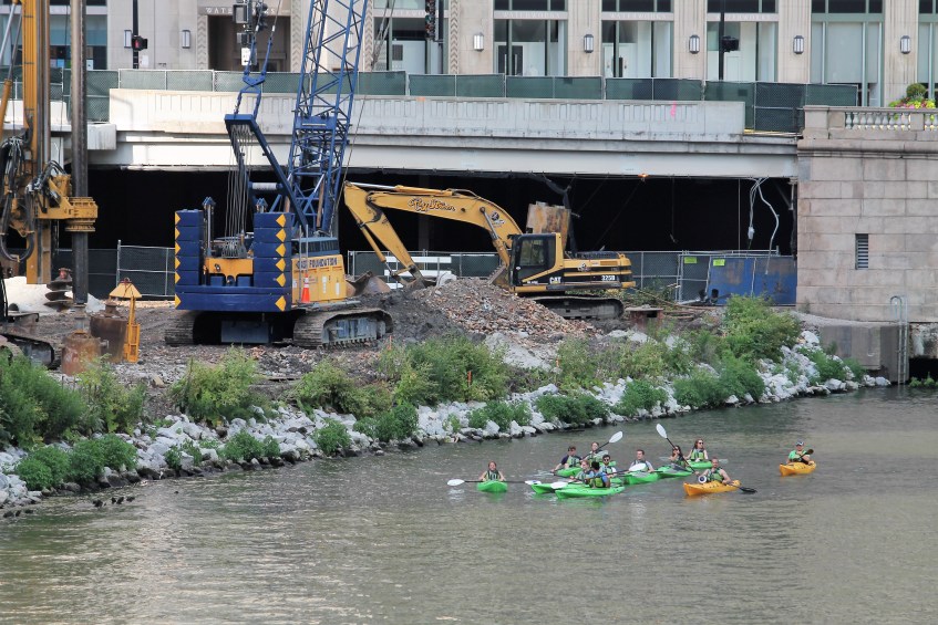 Wolf Point East caisson work