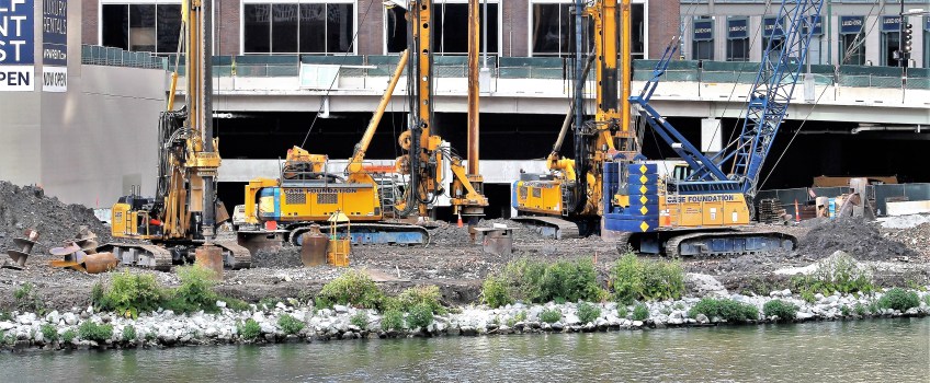 Wolf Point East caisson work