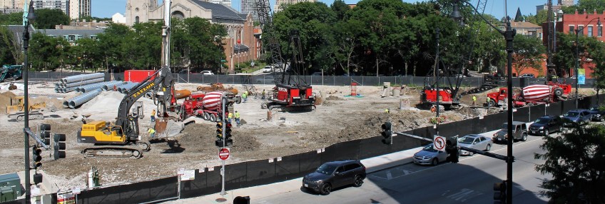 Lincoln Common caisson work