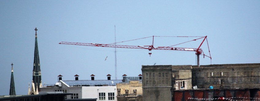Pabst Brewery tower crane