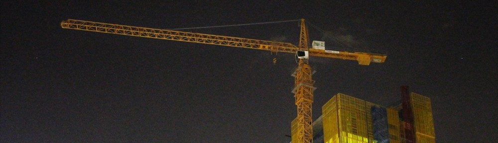 Wabash Avenue Tower Crane Corridor at night