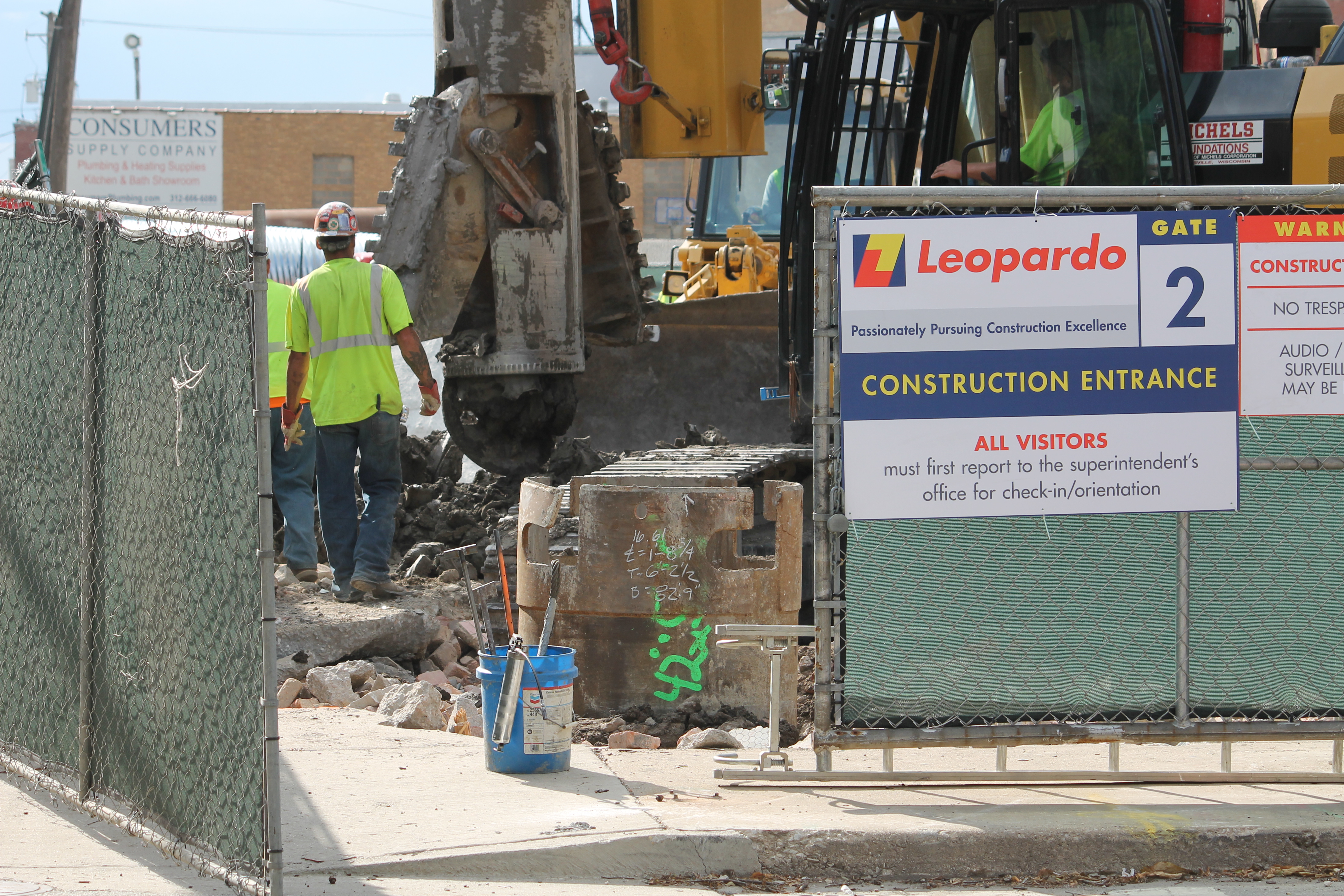 210 North Carpenter caisson work