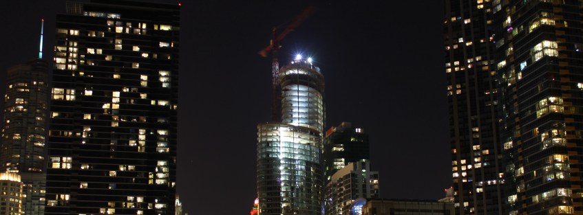 465 North Park topping out at night