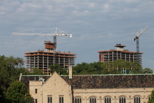 The Lincoln Common tower cranes